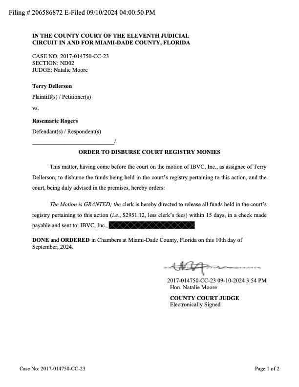 Court order document